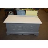 PAINTED WOOD TOY BOX