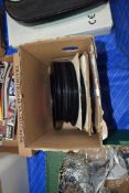 BOX CONTAINING SMALL QTY OF 7 INCH RECORDS