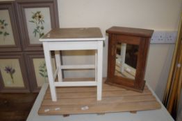 BATHROOM CABINET, STOOL AND BATH MAT