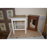 BATHROOM CABINET, STOOL AND BATH MAT