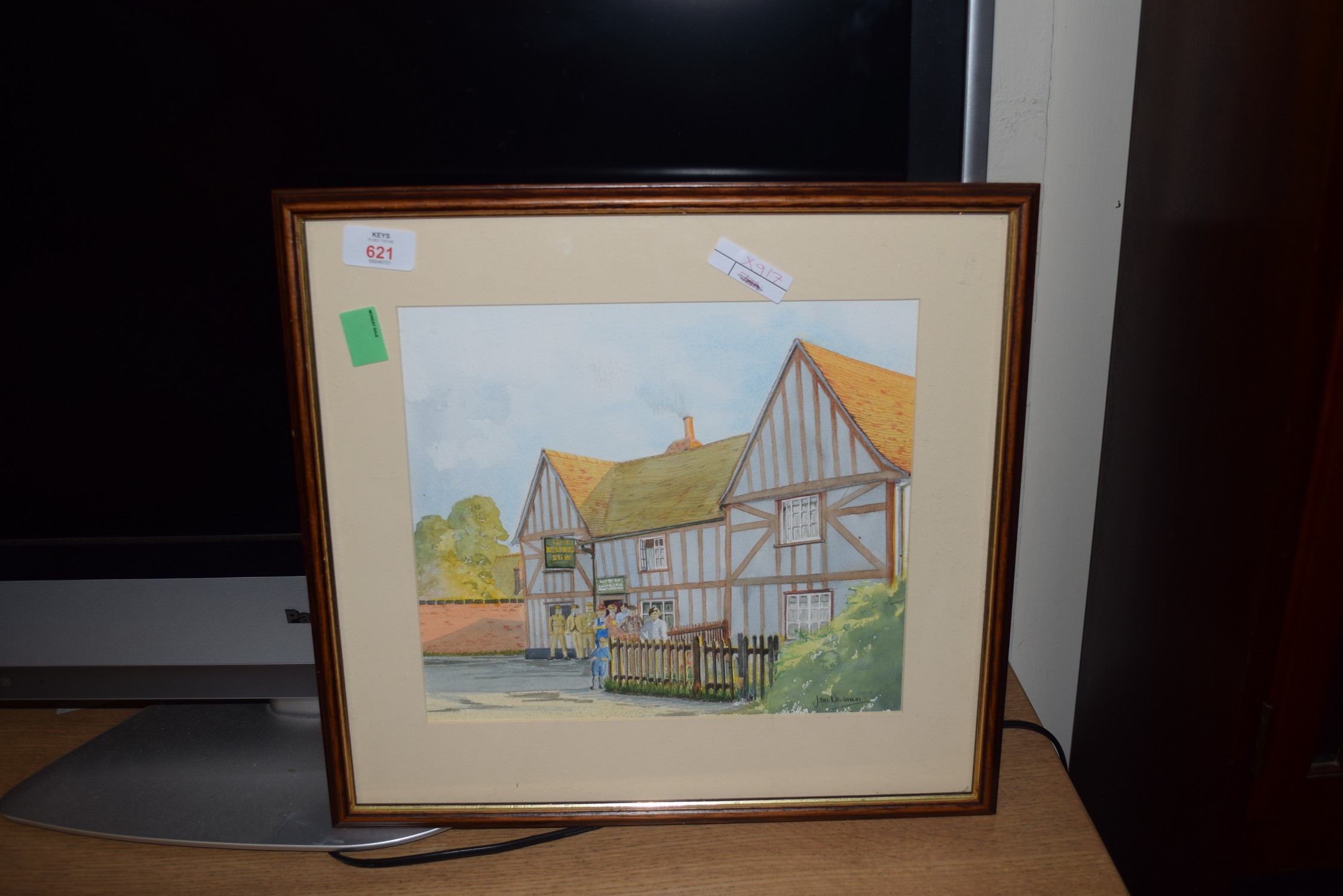 FRAMED WATERCOLOUR OF A COUNTRY PUB SIGNED JOHN NEWMAN