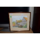FRAMED WATERCOLOUR OF A COUNTRY PUB SIGNED JOHN NEWMAN