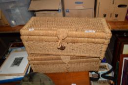 TWO RATTAN STORAGE BOXES