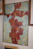 FRAMED ABSTRACT OIL ON CANVAS BEARING SIGNATURE SIBLEY