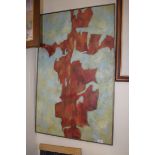 FRAMED ABSTRACT OIL ON CANVAS BEARING SIGNATURE SIBLEY