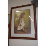 LARGE FRAMED PRINT OF A CHILD