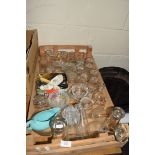 BOX OF GLASS WARES