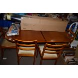 REPRODUCTION DINING TABLE AND SET OF SIX CHAIRS