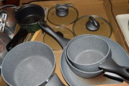 QTY OF SAUCEPANS, KITCHEN WARES