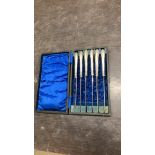 CASED SET OF SILVER PLATED FRUIT KNIVES