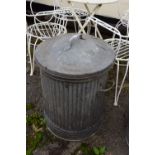 GALVANISED BIN WITH LID