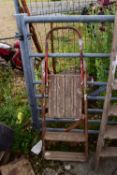 TWO-RUNG WOODEN STEP LADDER