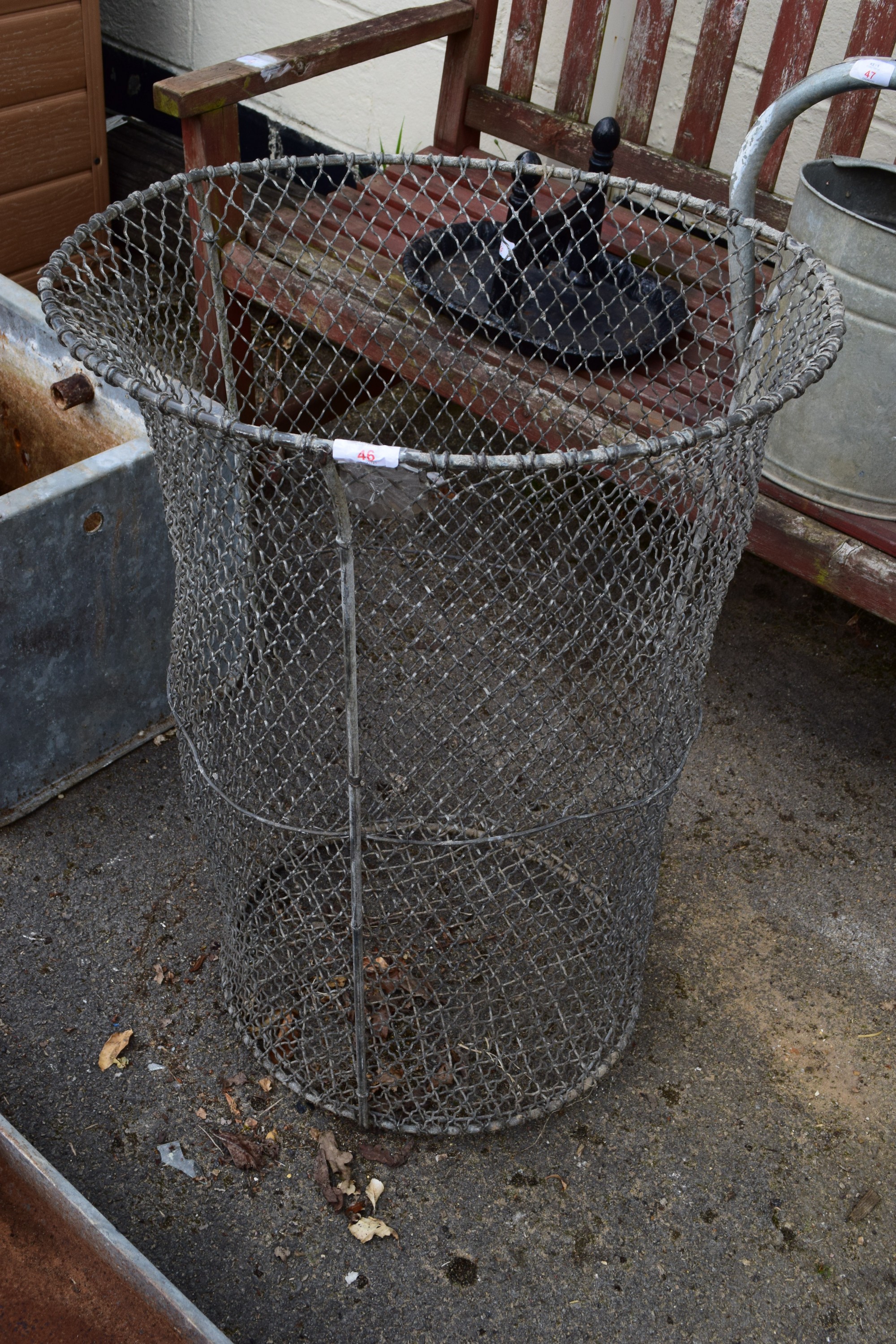 WIRE BIN, HEIGHT APPROX 75CM