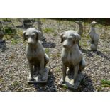 COMPOSITE PAIR OF SEATED HOUNDS, HEIGHT 70CM