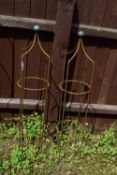 PAIR OF SMALL STEEL OBELISKS, HEIGHT 100CM