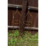 PAIR OF SMALL STEEL OBELISKS, HEIGHT 100CM