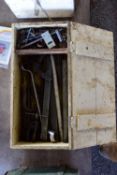 TOOLBOX CONTAINING DRILL BITS, SPANNERS ETC