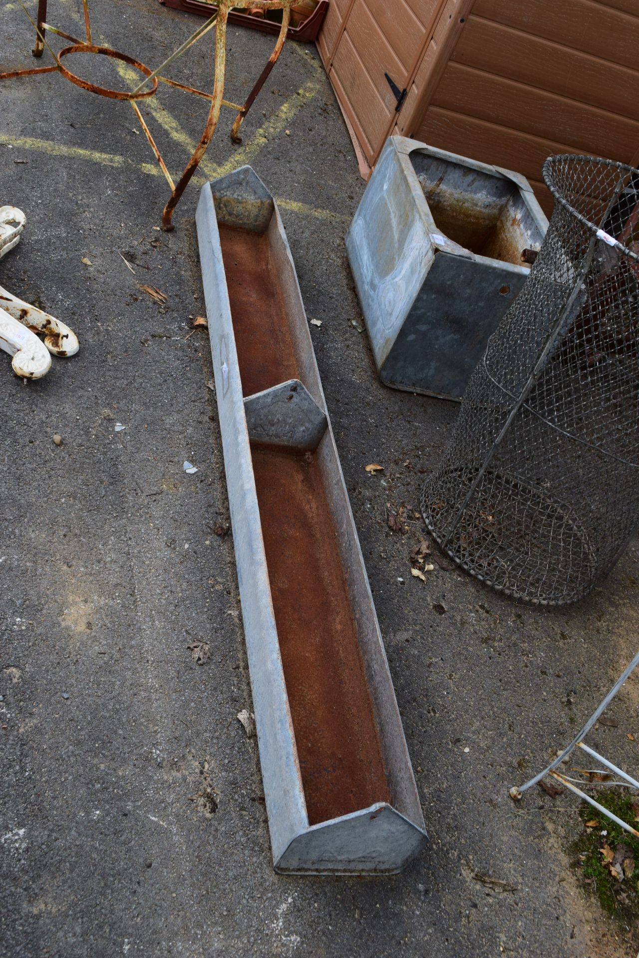 GALVANISED ANIMAL FEED TROUGH, WIDTH 183CM