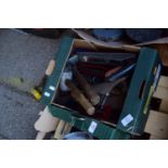 BOX OF PLANES, RUBBER MALLET, HAMMER ETC