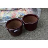 PAIR OF SMALL PLANT POTS, HEIGHT APPROX 14CM