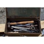 METAL TOOLBOX CONTAINING QTY OF SPANNERS