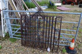 PAIR OF CAST IRON GATES, WIDTH 120CM