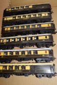 Group of six Triang Pullman 00 gauge coaches to include Jane, Ruth etc (unboxed)