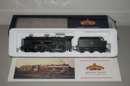 Boxed Bachmann 00 gauge 31-284 parallel boiler Scot "The Ranger" BR green, early emblem No 46165