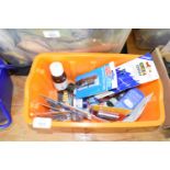 Small box containing mainly Humbrol acrylic paints