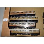 Unboxed Hornby 00 gauge group of four coaches to include 22357 and 1316