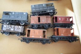 Group of eight unboxed 00 gauge goods wagons to include Hornby etc