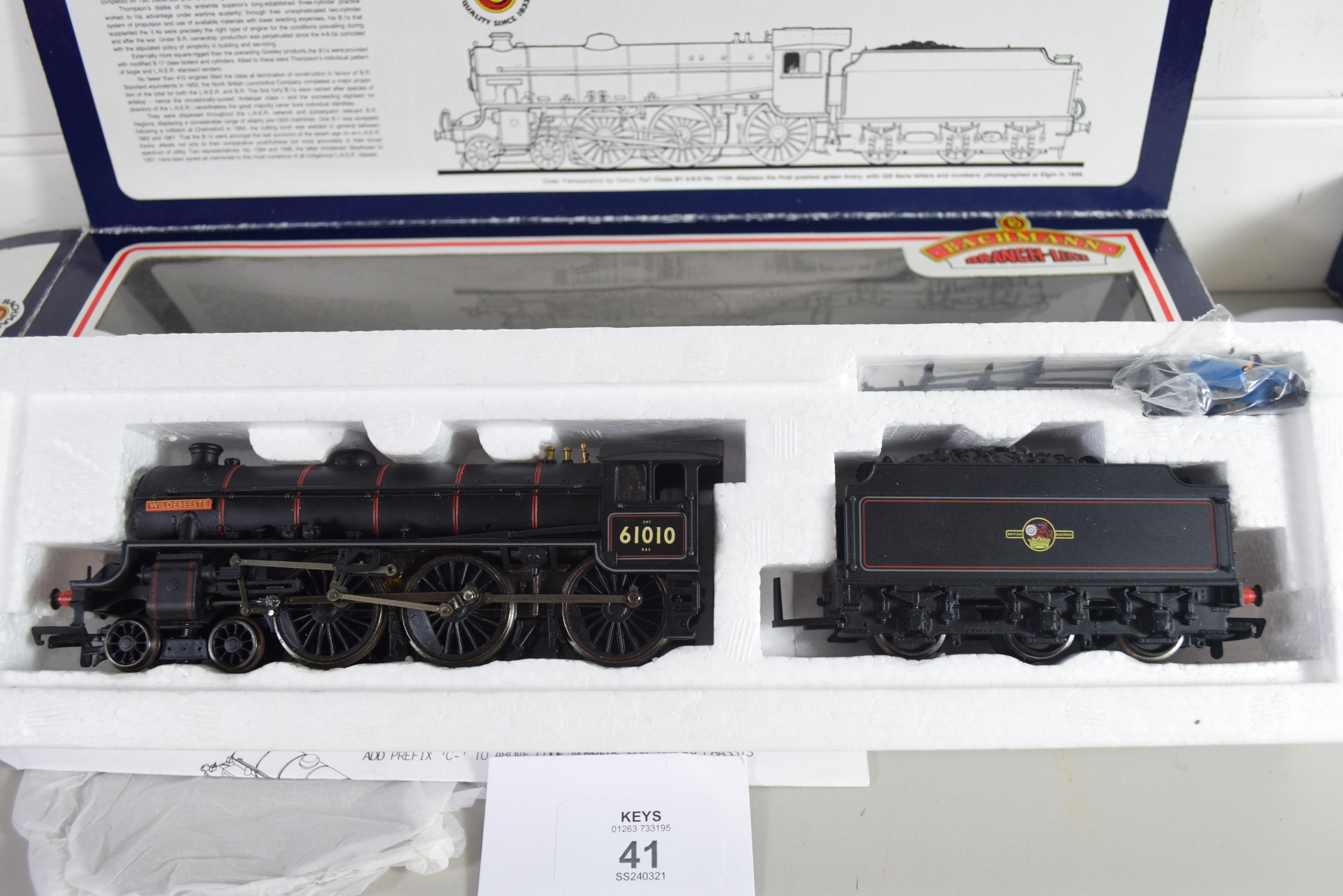 Boxed Bachmann 00 gauge 31-703 B1 "Wildebeest" BR lined black "non-electric generator", late crest - Image 2 of 2