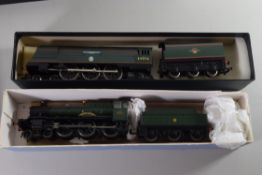 Hornby 41 Squadron locomotive No 34076, together with a Bachmann "Dunley Manor" No 7811 (both in