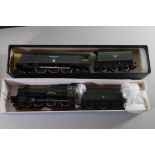 Hornby 41 Squadron locomotive No 34076, together with a Bachmann "Dunley Manor" No 7811 (both in