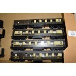 Unboxed Hornby 00 gauge group of three Pullman coaches to include Sheila and cars no 78