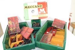 Box containing good quantity of vintage Meccano with instruction manuals etc