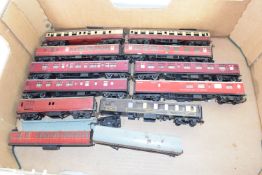 Box containing various 00 gauge carriages