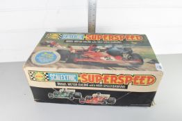 Boxed Scalextric Superspeed model motor racing set (some missing)