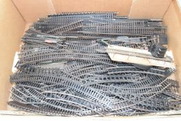 Box containing various straight and curved 00 gauge track