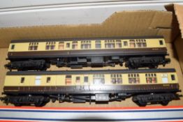 Group of two unboxed 00 gauge coaches