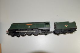 Unboxed Triang 00 gauge "Winston Churchill" locomotive no 34051