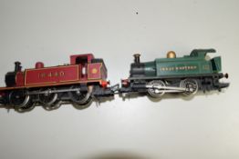 Unboxed Hornby 00 gauge locomotive no 16440, together with a Hornby GW locomotive no 101