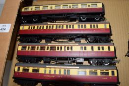 Group of four Hornby 00 gauge coaches to include Paddington Newport, Cardiff and