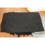 WAFFLE BLANKET, BLACK, 250 X 250CM