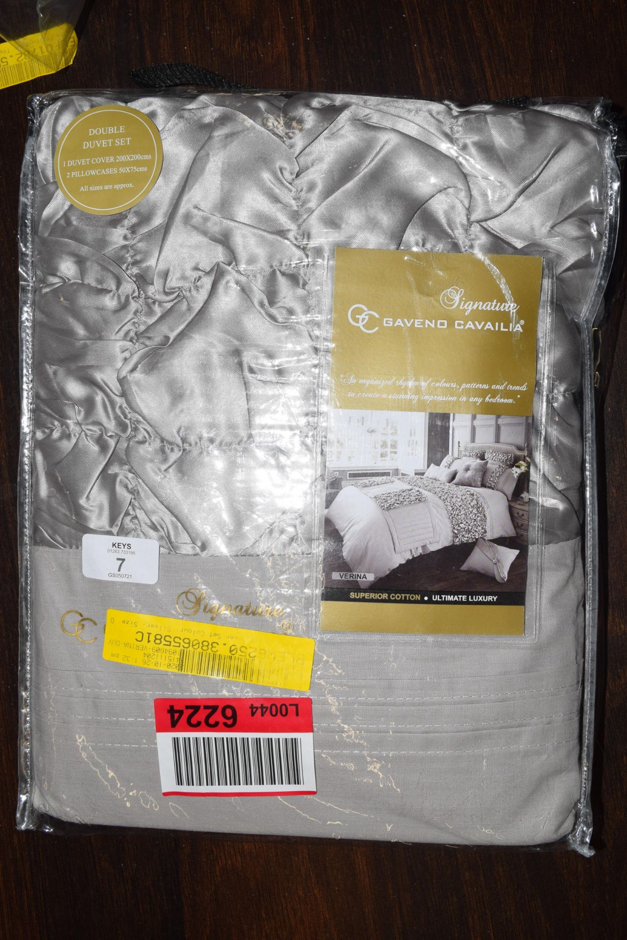 COLBERT DUVET COVER SET, SILVER, DOUBLE