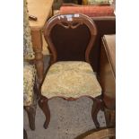 VICTORIAN UPHOLSTERED BALLOON BACK CHAIR