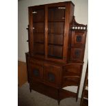 EARLY 20TH CENTURY OAK SIDE CABINET WITH CARVED DECORATION, WIDTH APPROX 150CM