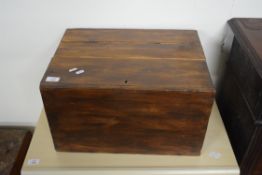 STAINED WOOD BOX, LENGTH APPROX 50CM