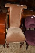 19TH CENTURY NURSING CHAIR WITH CARVED DECORATION, WIDTH APPROX 50CM MAX