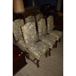 SET OF SIX UPHOLSTERED DINING CHAIRS